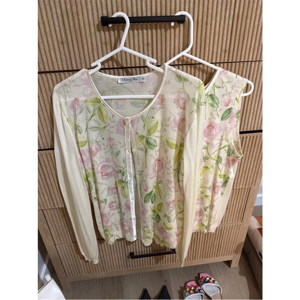 Dior Floral Set - Blouse and Cardigan